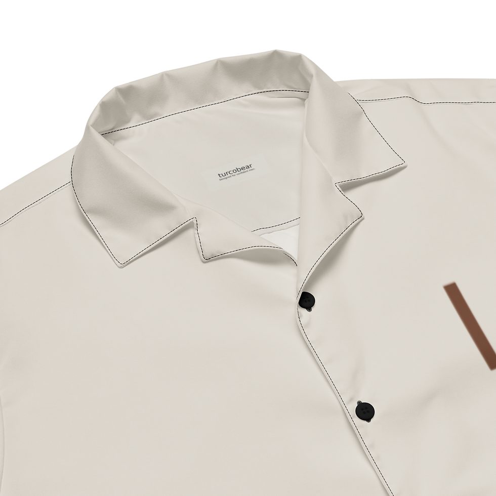 Thumbnail: Cream Resort Shirt for Men | Camp Collar Button Shirt | Oversized Beach Shirt