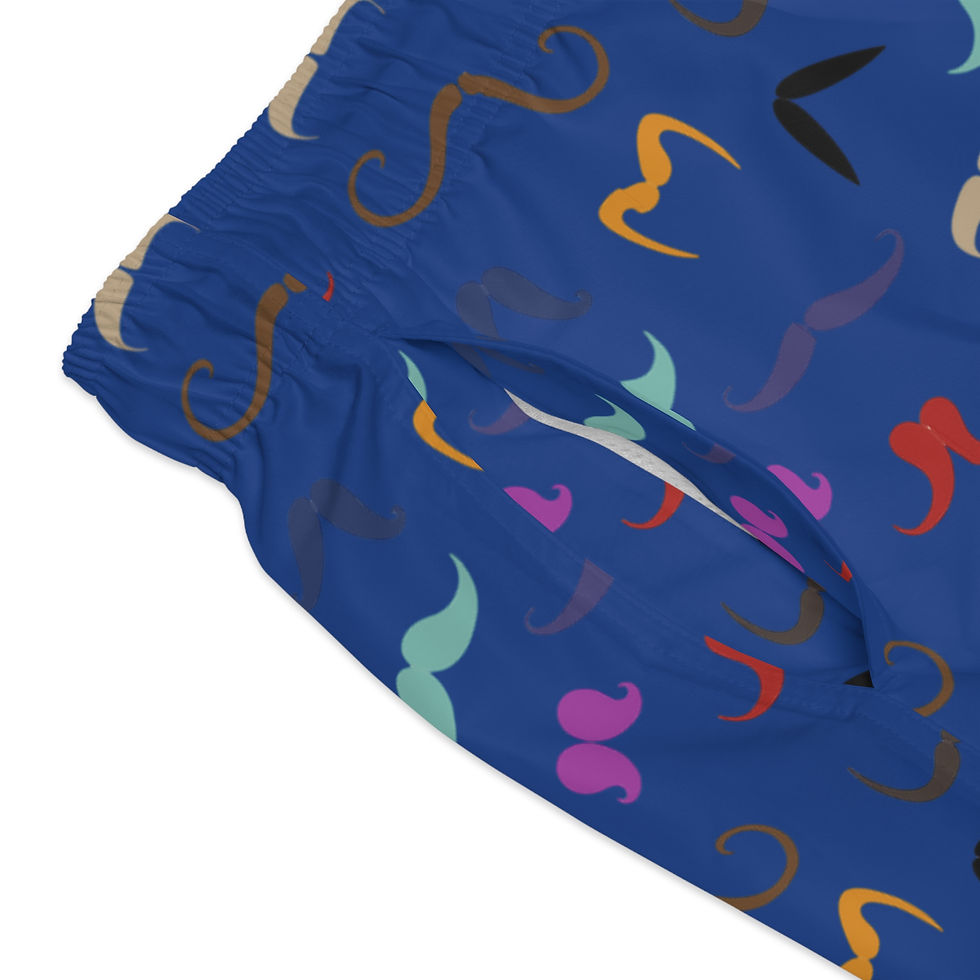 Thumbnail: Playful Mustache Swim Trunks, Fun Men's Swimwear, Summer Beach Shorts,