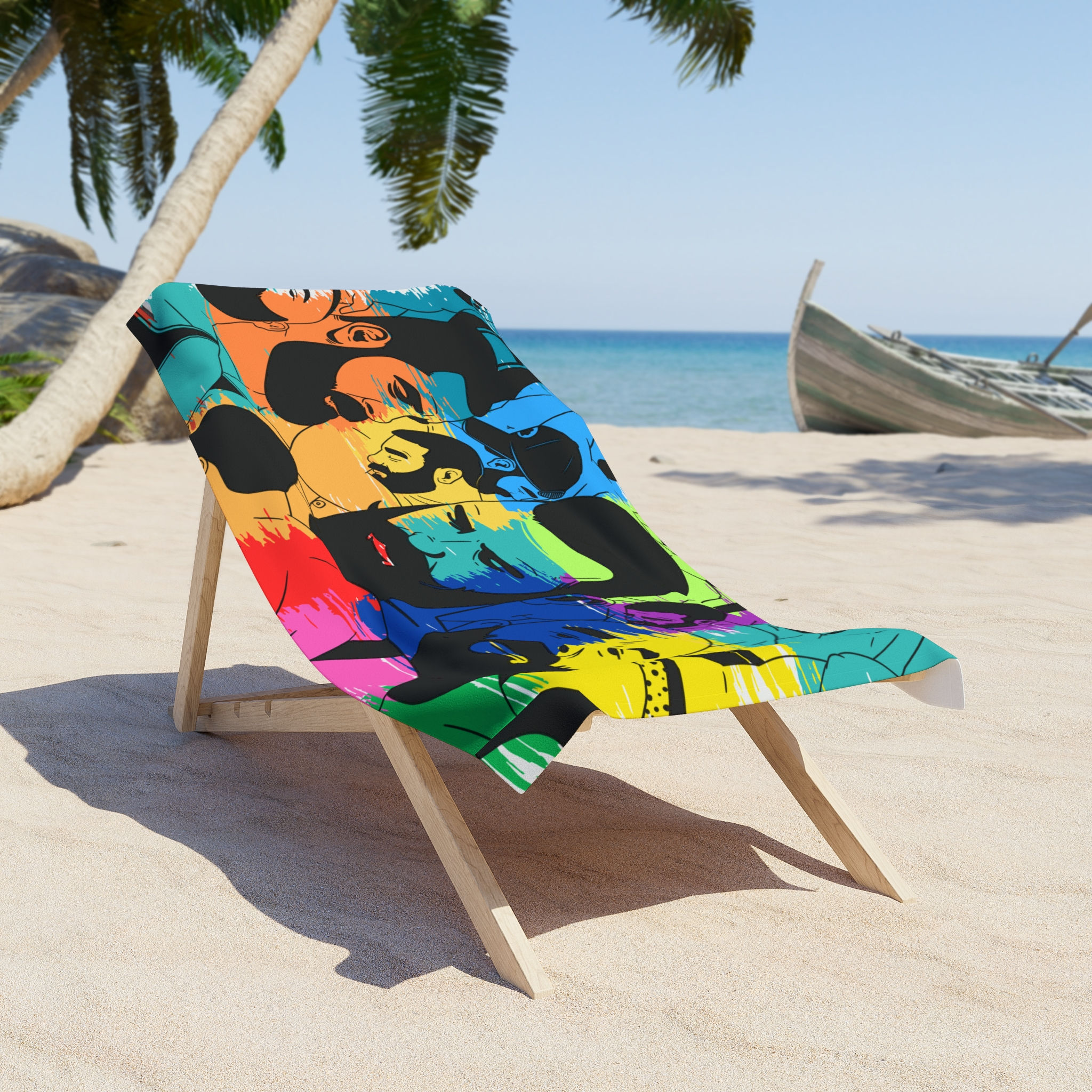 Beach Towel, Vibrant Artistic Poolside Blanket, Unique Summer Gift for Beach 