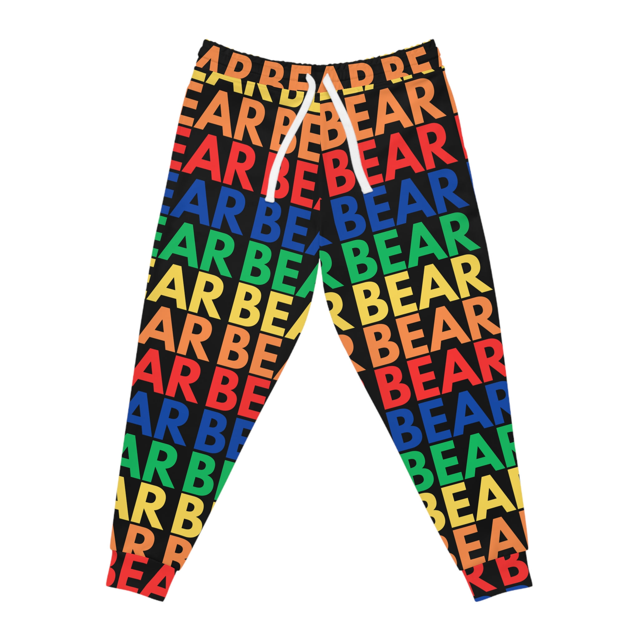 Colorful Bear Print Joggers, Fun Athleisure Pants, Gift for Animal Lovers, 