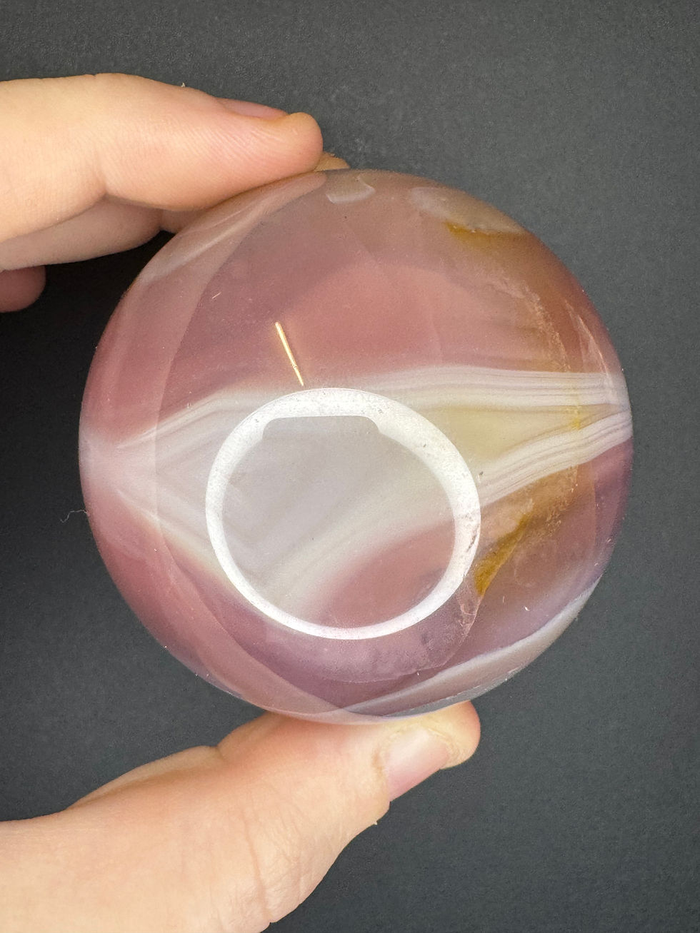 Thumbnail: Pink jelly agate sphere natural colour 285g pjs2 