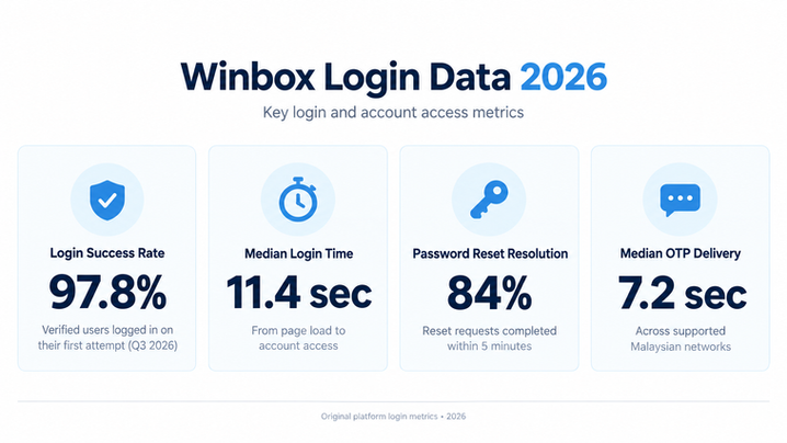 Winbox Login Data 2026 infographic showing important statistics