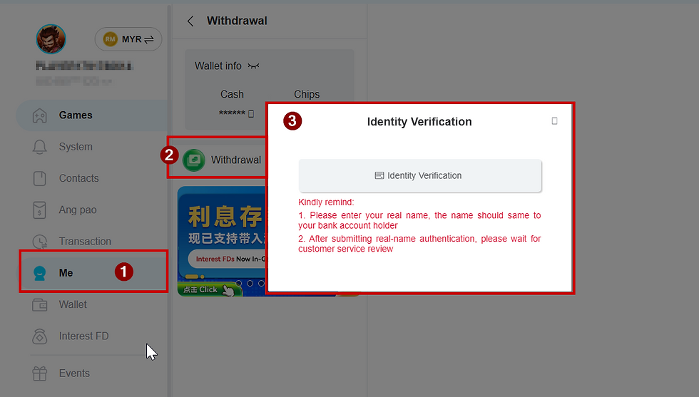 Screenshot of illustration image on Winbox Withdraw page to show the steps