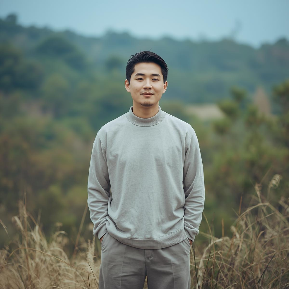 Man sitting calmly in nature at sunrise, reflecting on recovery and changing beliefs to quit porn addiction