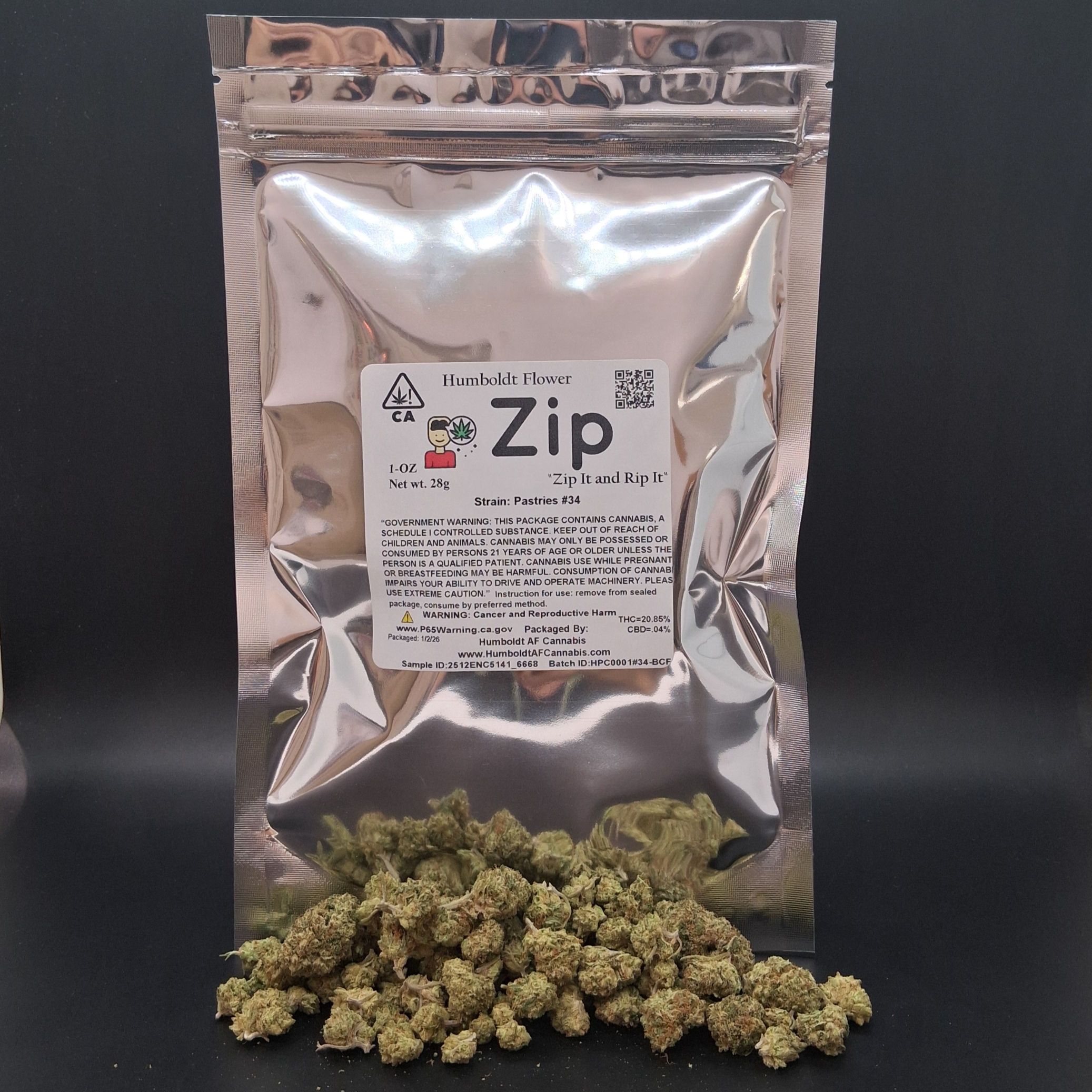Zip 1oz Pastries #34 (H) (20.85%THC) 28g