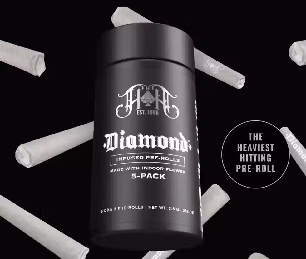 Heavy Hitters Diamond Infused PreRoll 5pk Apple Tartz (H) 2.5g (47.16%THC)