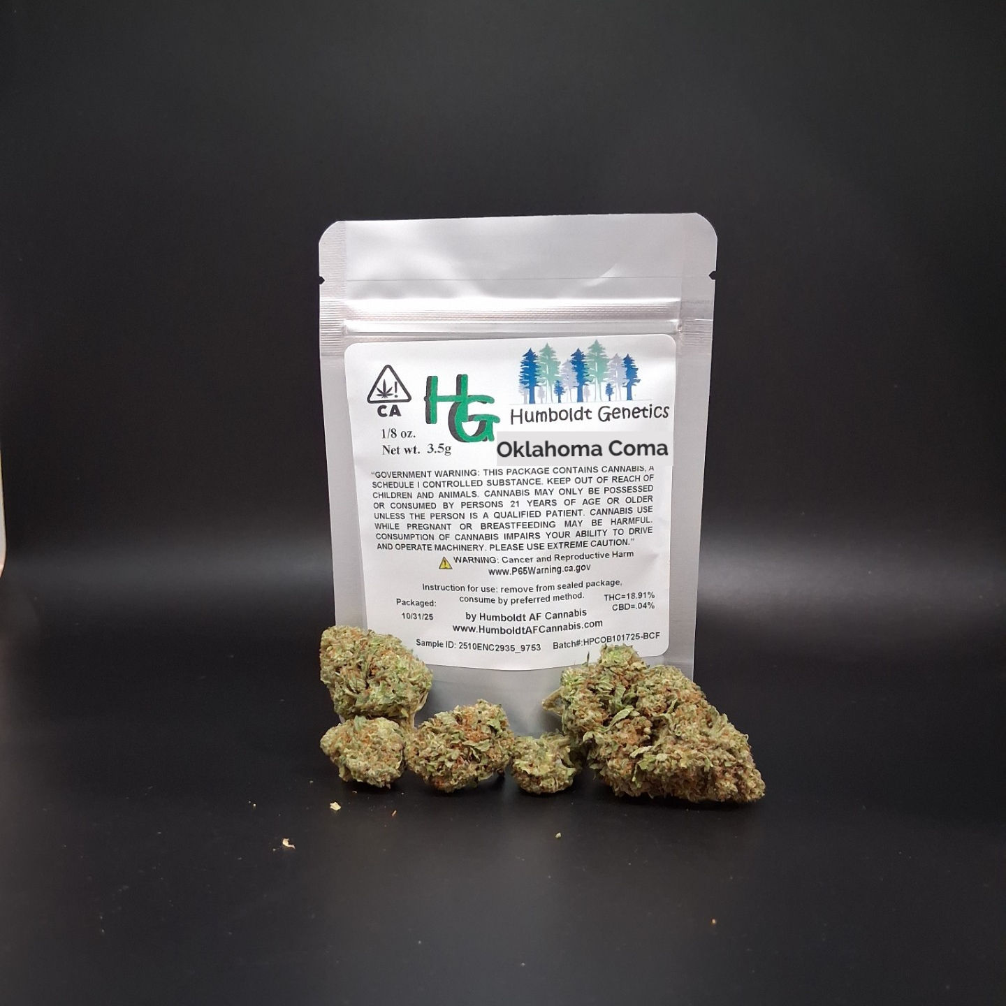 Humboldt Genetics 1/8 Oklahoma Coma (H-I/S) (19.77%THC) 3.5g