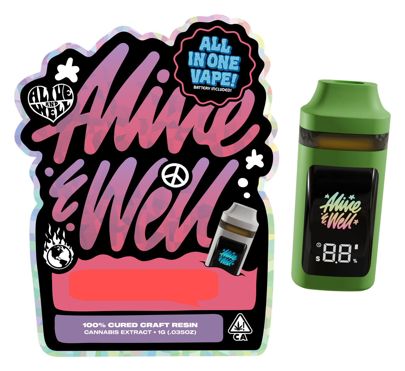 Alive and Well AIO Cured Craft Carbon Fiber (S) 1g (70.11%THC)