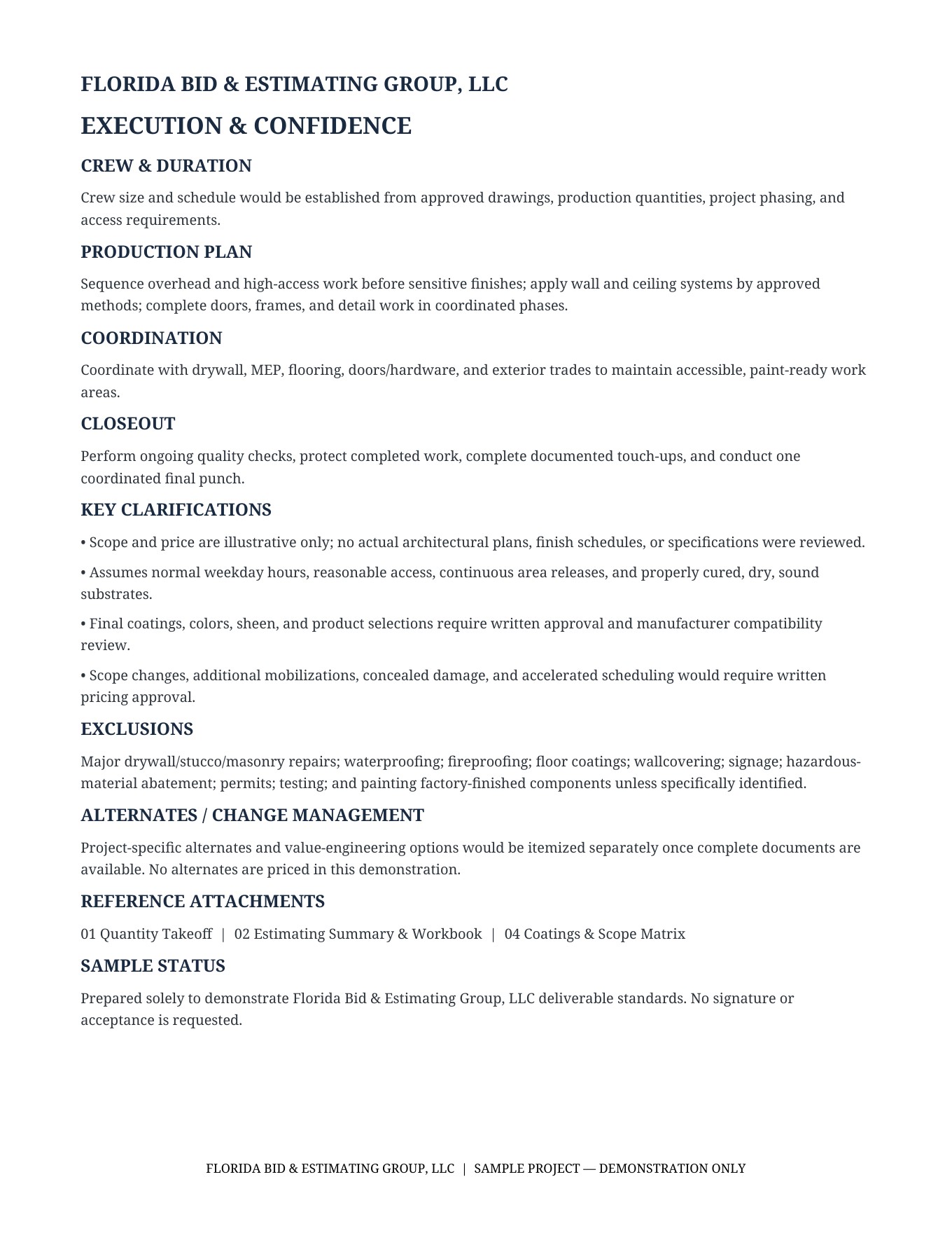 Professional Technical Report Examples Sample Deliverables | Florida Bid Estima