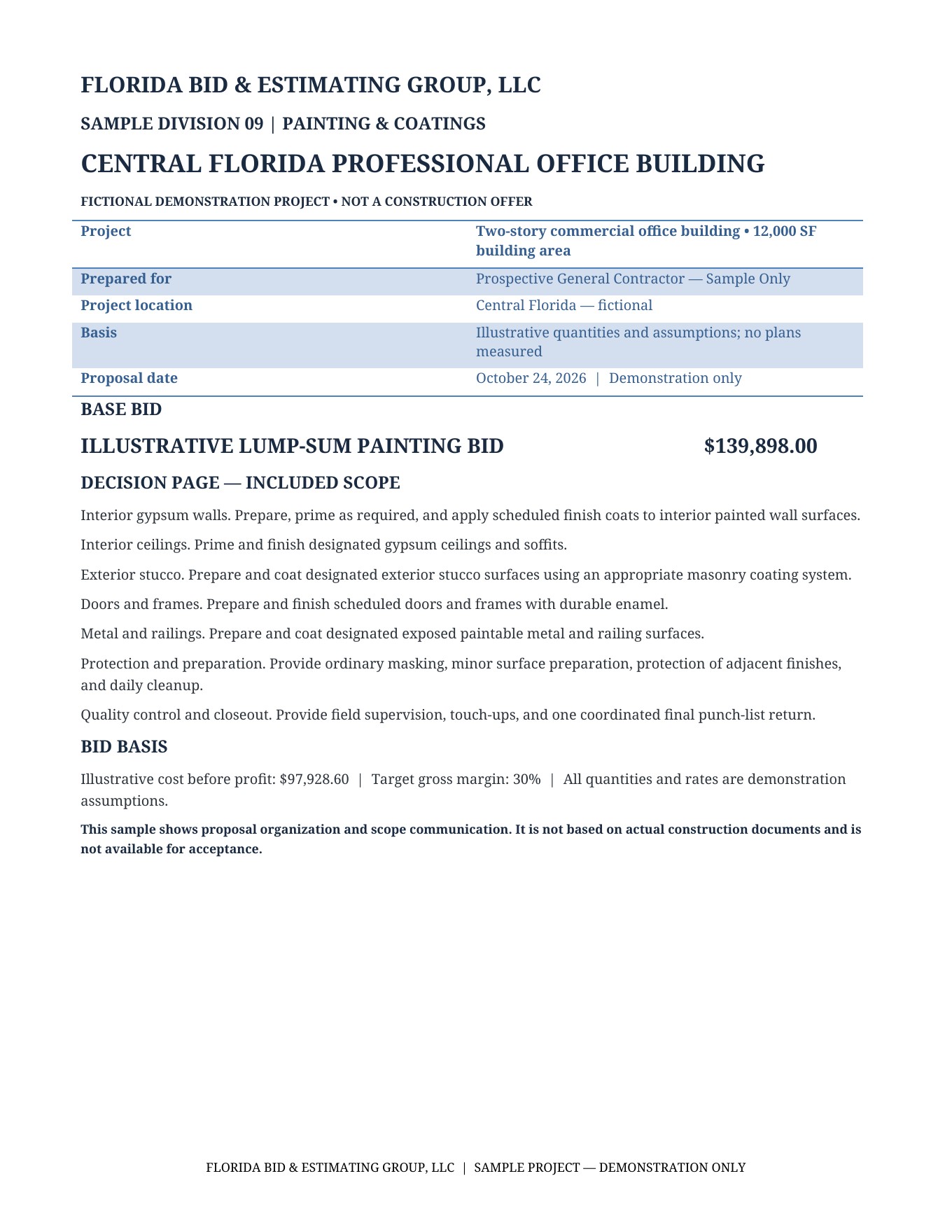Professional Technical Report Examples Sample Deliverables | Florida Bid Estima