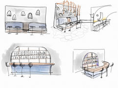 Greek Restaurant Design digital sketches