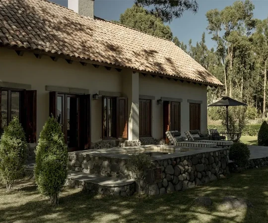Architecture traditionnelle d'une Casita en adobe à Las Casitas, A Belmond Hotel, Colca Canyon