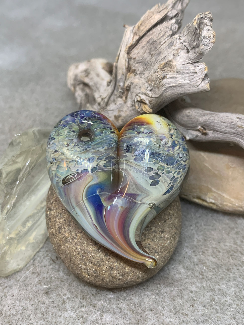 Thumbnail: Cremation Ash Glass Heart Pendant | Memorial Glass Heart | Glass Ash keepsake