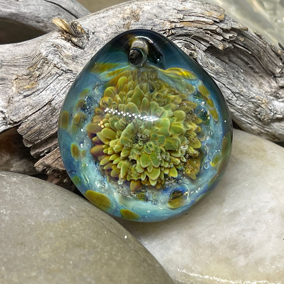 Thumbnail: Glass Cremation Pendant | Memorial Glass | Glass Ash keepsake | Lampwork