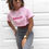 Thumbnail: Brown Girl Crop Tee (baby pink)