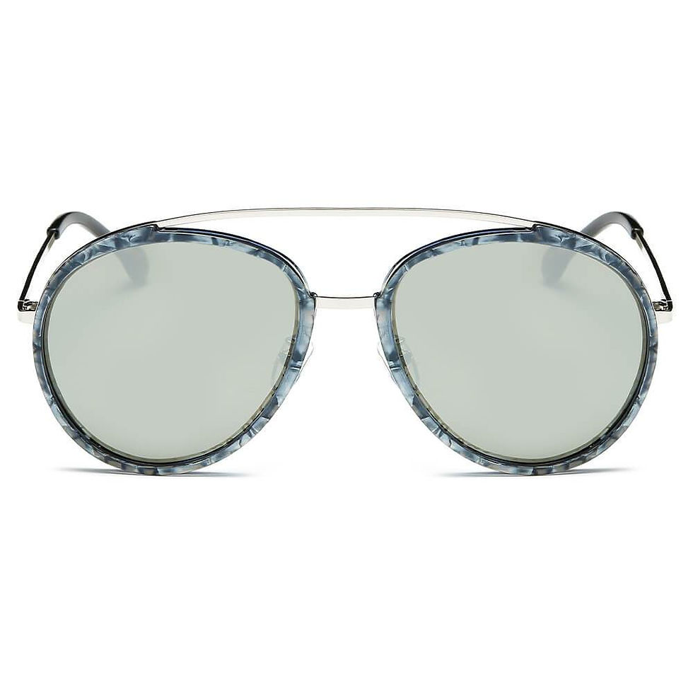 Thumbnail: FARMINDALE | CA13 - Polarized Circle Round Brow-Bar Fashion Sunglasses