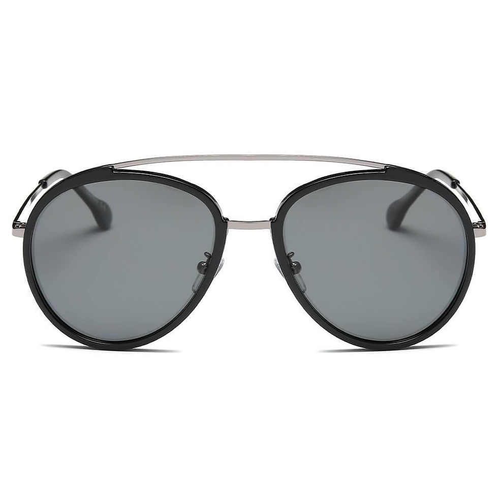 Thumbnail: FARMINDALE | CA13 - Polarized Circle Round Brow-Bar Fashion Sunglasses