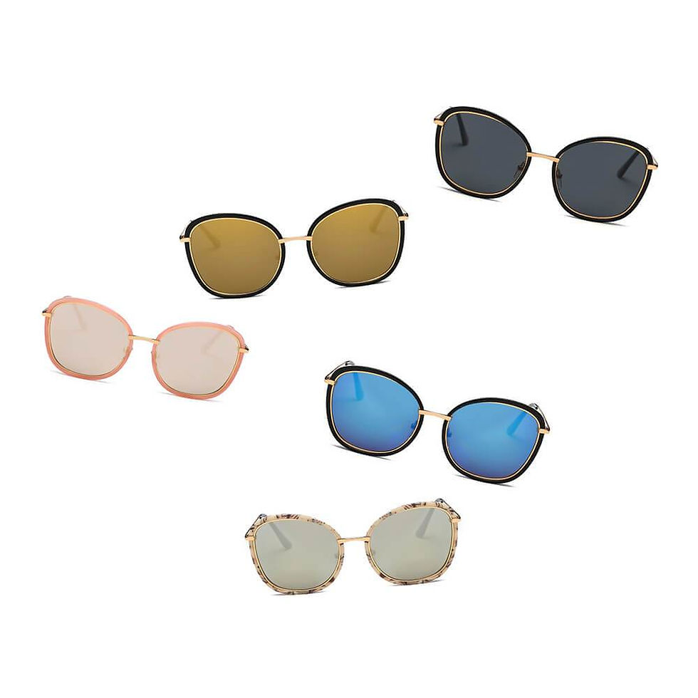 Thumbnail: BROOKVILLE | S2003 - Women Round Cat Eye Oversize Sunglasses