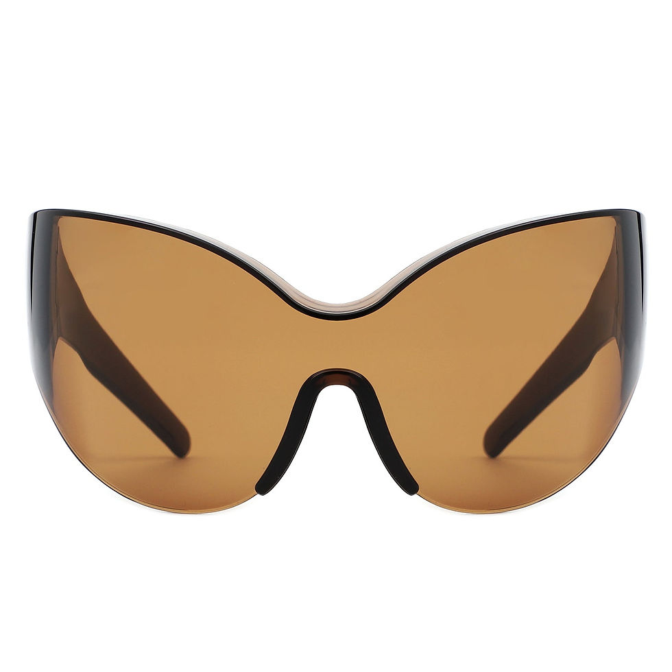 Thumbnail: Quirk - Futuristic Oversized Shield Wrap Around Tinted Sunglasses