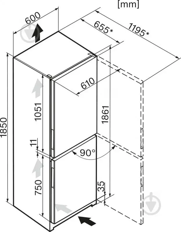 Miniatura: Холодильник KFN 28132 D