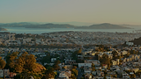 Dusk in San Francisco overlooking the city and bay