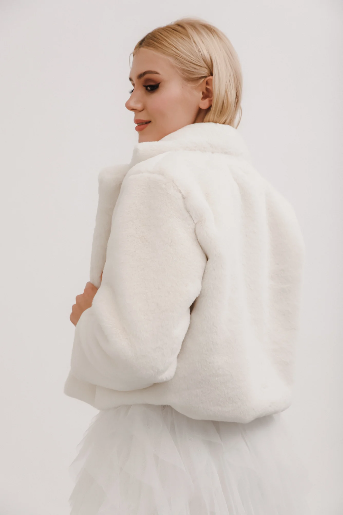 Thumbnail: Storm Faux Fur Jacket - Heirloom Bridal