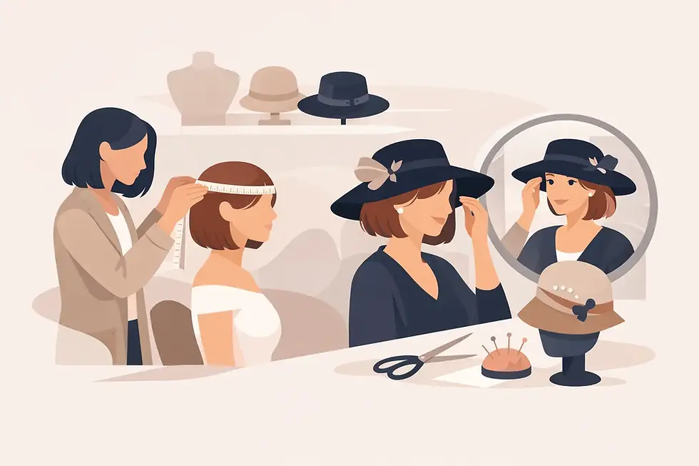 A Couture Bespoke Hat Fitting Process Example