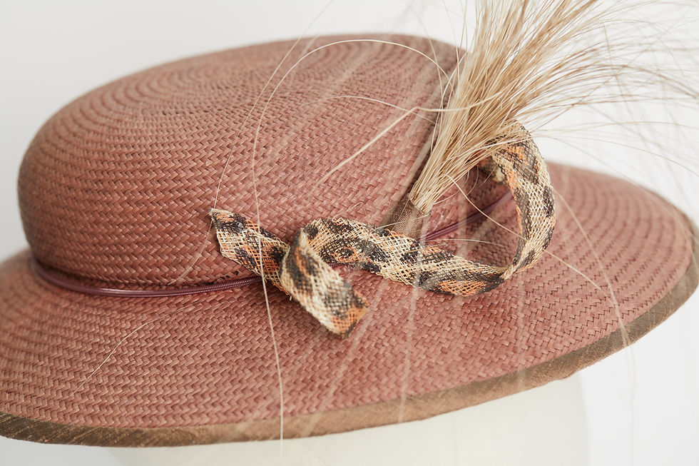 Miniature : Brown straw percher hat - Adeline by Judy Bentinck