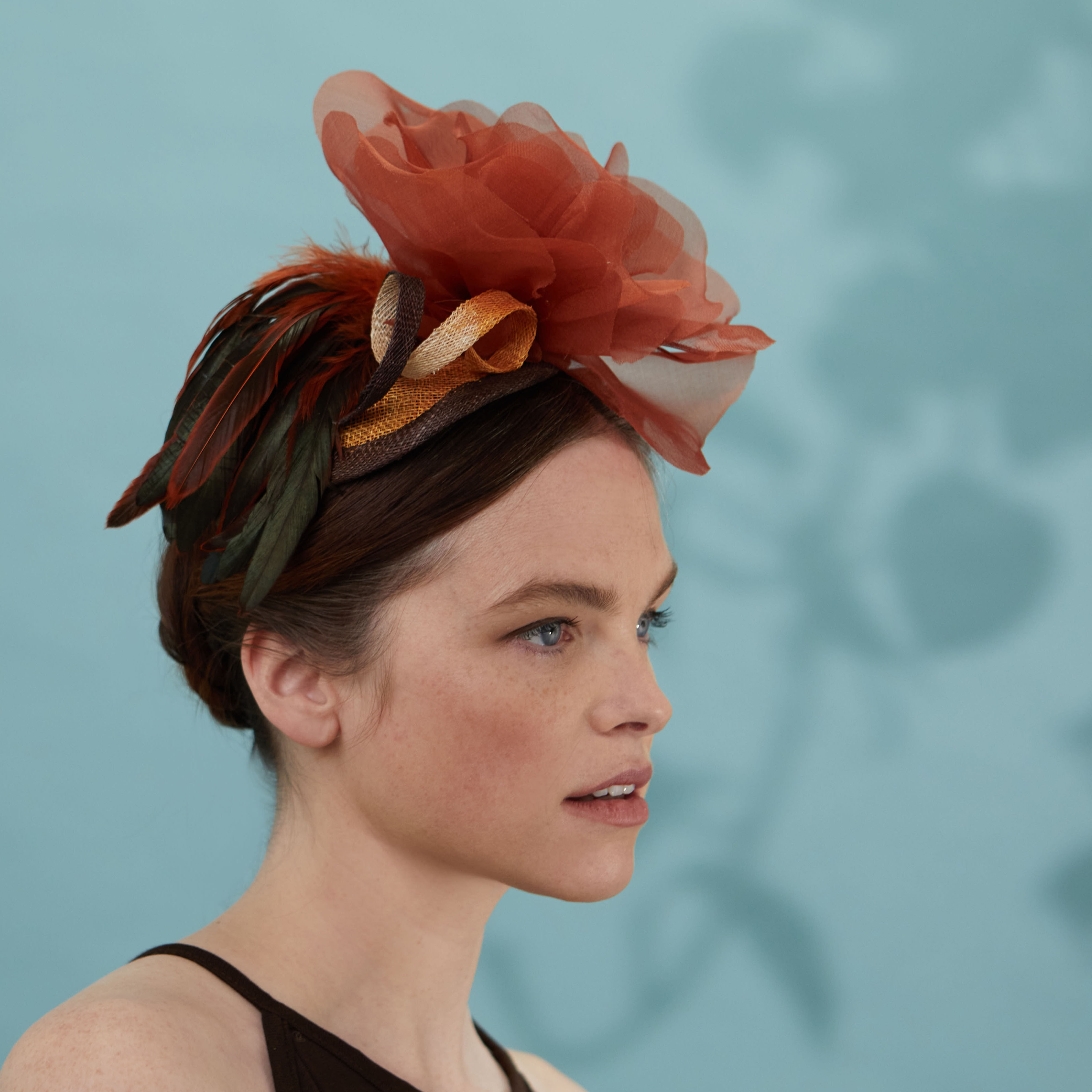 Rust coloured silk flower - Anne, by Judy Bentinck