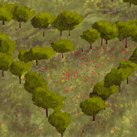 The barrenness of the battlefield is replaced with fields of poppies