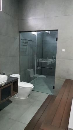 Glass door and partition