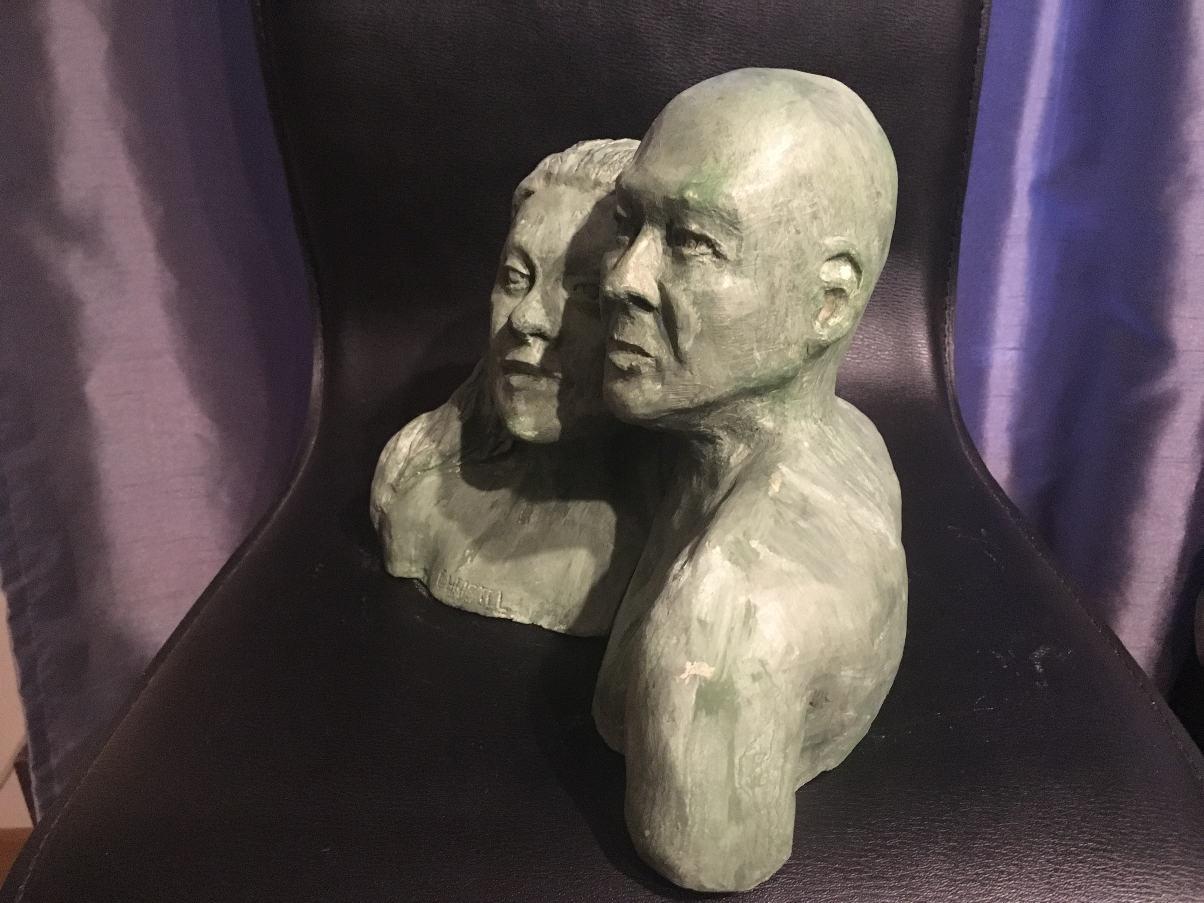 Bust of a terracotta couple