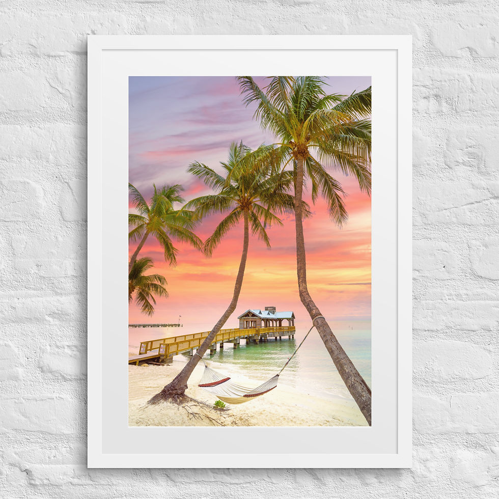 Miniaturbild: Tropischer Sonnenuntergang in Keywest (3:4) – Gerahmter Druck