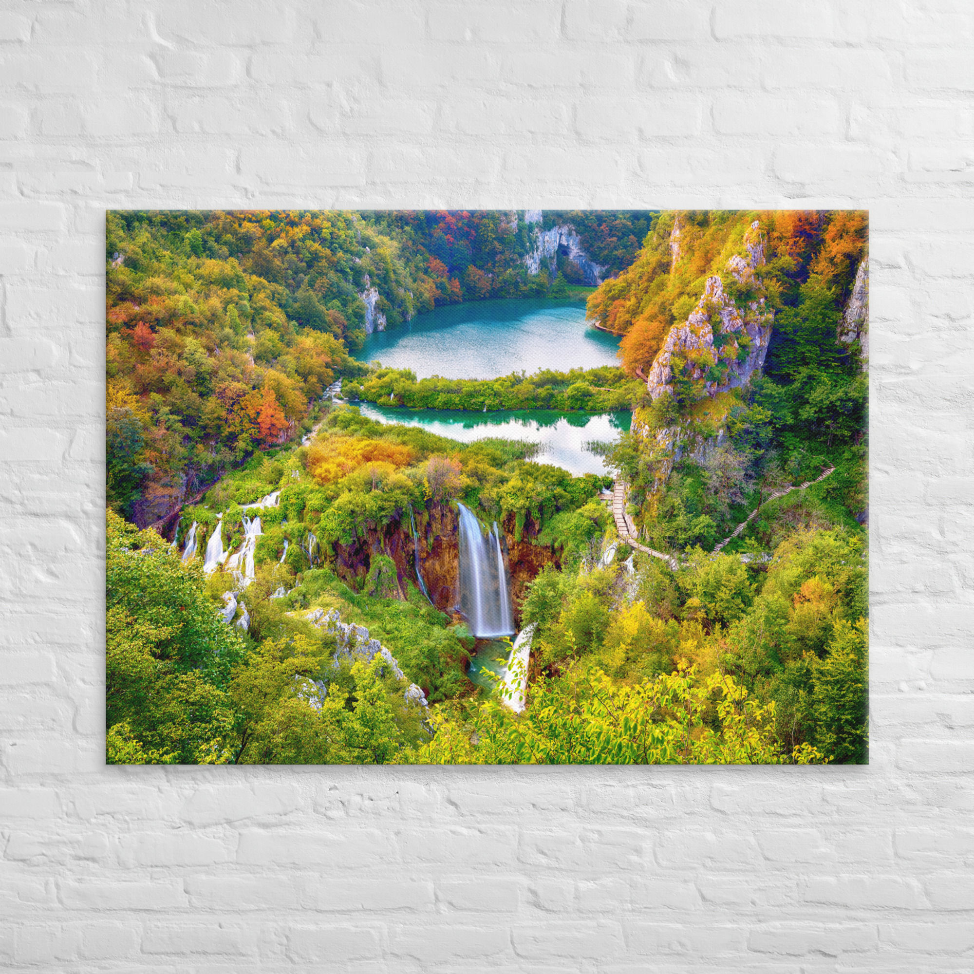 Herbst Wasserfall - Leinwand