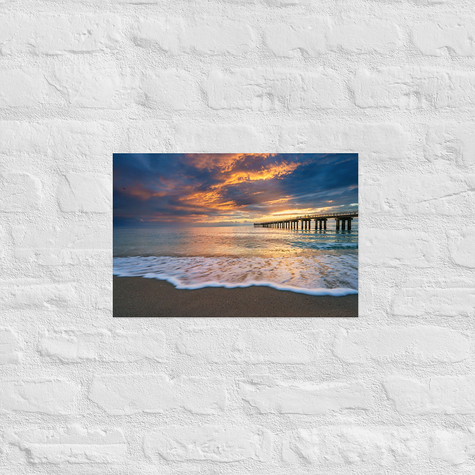 Miniaturbild: Ruhiger Ocean Pier bei Sonnenaufgang (2:3) - Druck