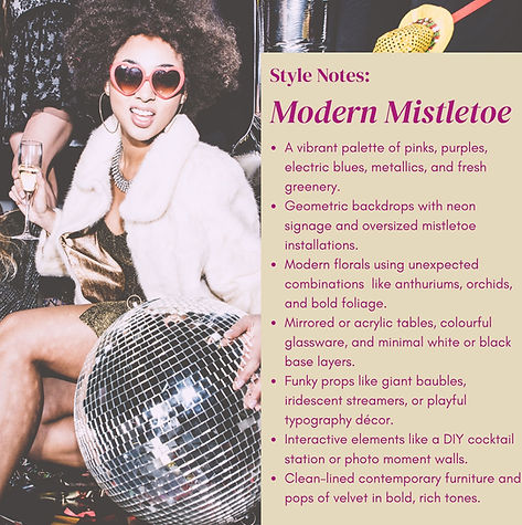 marvelle events christmas, mistletoe magic, funky christmas, christmas party decor, disco ball christmas, marvelle christmas
