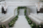 luxury wedding, luxe wedding, wedding chandelier, wedding arch, aisle flowers, runway aisle