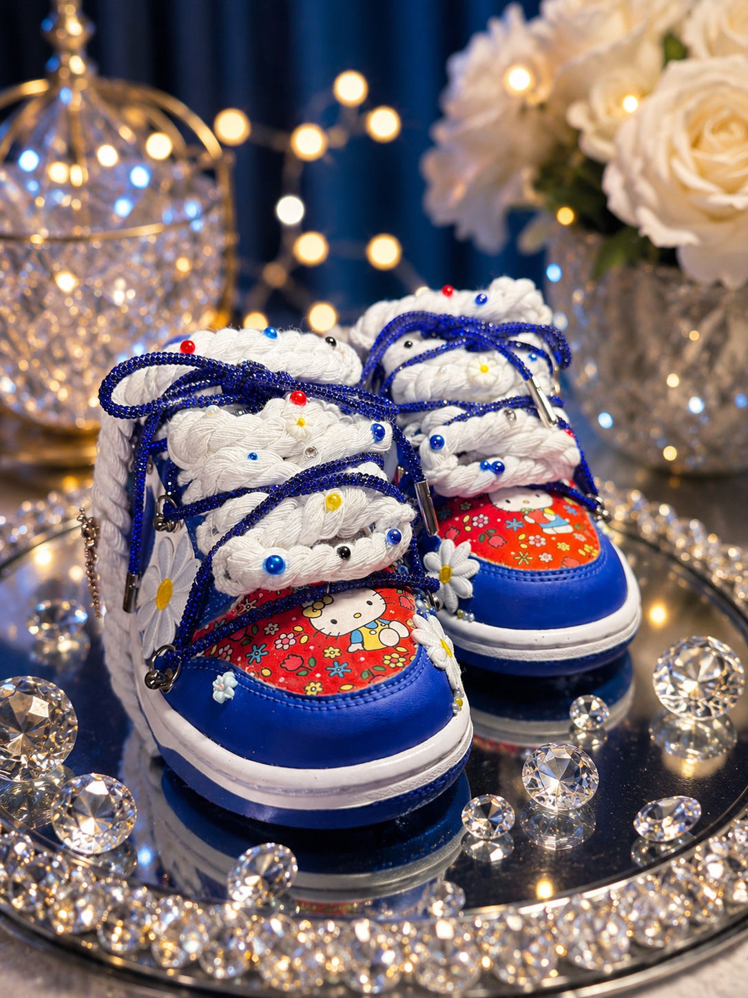 * Blue Kitty-Inspired Custom Sneakers