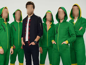 La casa de papel verde e amarela