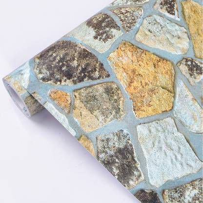 Elevate Your Décor: One Touch Gifts 3D Stone Rustic Effect Self-Adhesive Wallpap