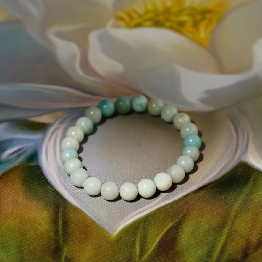 Natural Amazonite stone bracelet symbolizing success, abundance, and prosperity