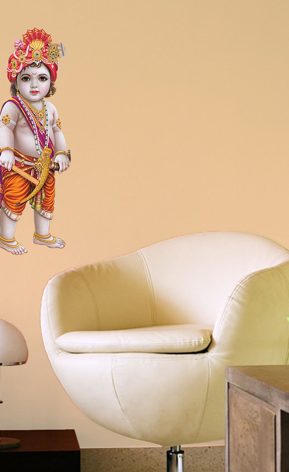 Thumbnail: Divine Elegance: One Touch Gifts Makhan Chor Bal Krishna Wall Sticker