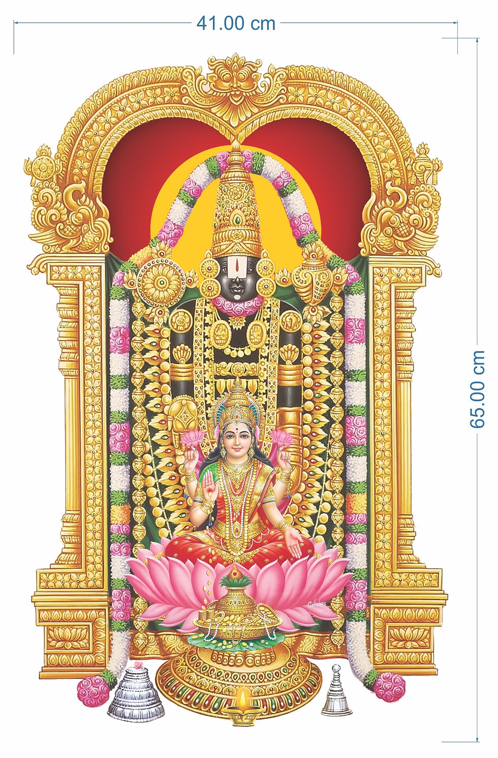 Thumbnail: Divine Tirupati Balaji & Lakshmi Mata: Vinyl Religious Wall Sticker