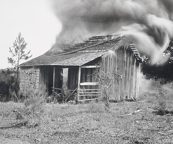 The Real Rosewood Foundation, Historical Photo, Home burning during the Rosewood massacre