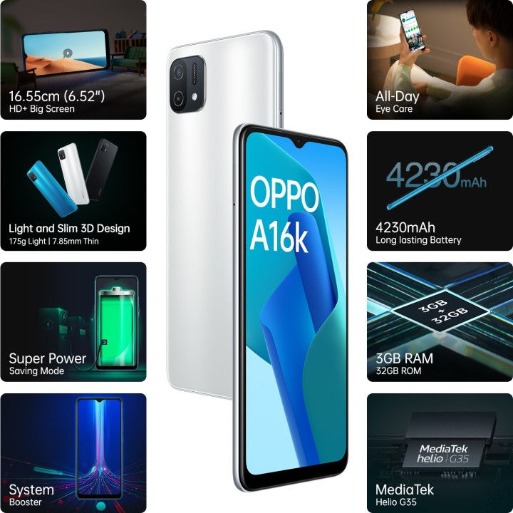 Thumbnail: Oppo A16k (3/32) White,Black&Blue