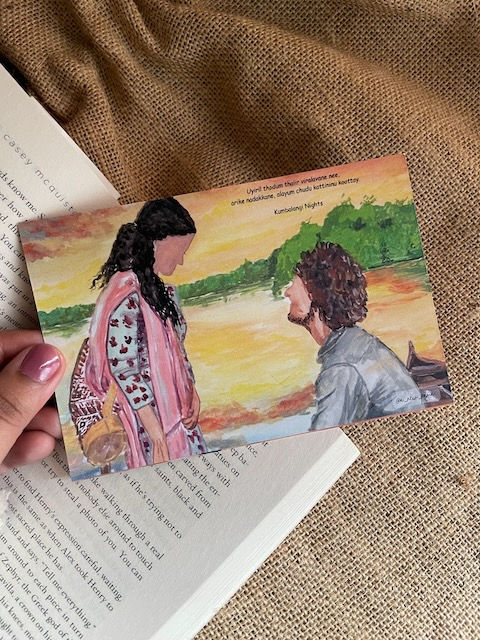 Painted movie postcards