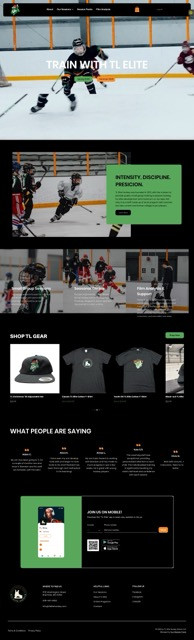 TL Elite Hockey custom booking website for hockey training