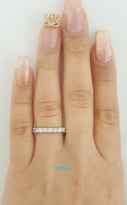 Round Diamond Full Circle Eternity Wedding Band Ring 1.72 ct 3 mm 14k White Gold