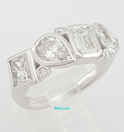Emerald Princess Pear Heart Diamond Ring 2.79 ct 14K W Gold Retail $14.5K