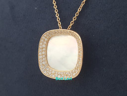 Roberto Coin Carnaby Street Diamond MOP Necklace 18K Rose Gold 0.3 ct 16-18"